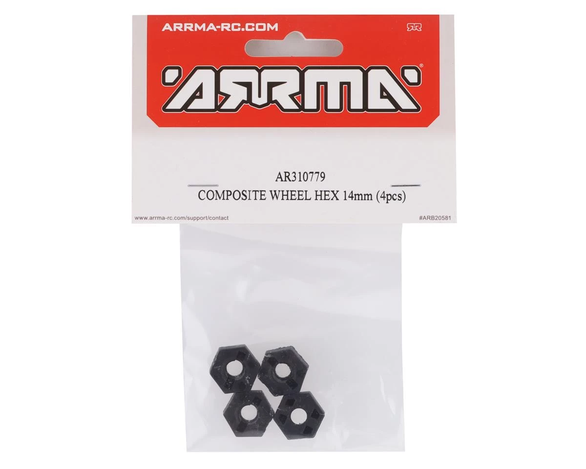Arrma 4x4 14mm Composite Wheel Hex Set (4) 4 Arrma 4x4 14mm Composite Wheel Hex Set (4) - Image 2