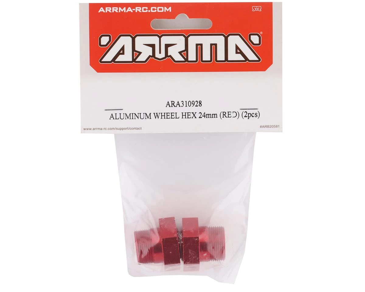 Arrma 8S BLX Aluminum 24mm Wheel Hex (Red) (2) 4 Arrma 8S BLX Aluminum 24mm Wheel Hex (Red) (2) - Image 2