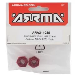 Arrma 6S BLX 17mm Aluminum Wheel Hex (Red) (2) -Arrma Sales 2022 ara311035 1