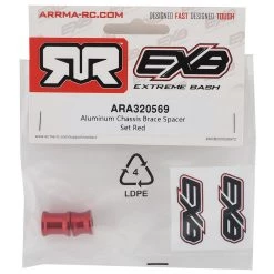 Arrma Kraton EXB Aluminum Chassis Brace Spacer Set (Red) 5 Arrma Kraton EXB Aluminum Chassis Brace Spacer Set (Red) -Arrma Sales 2022 ara320569 1