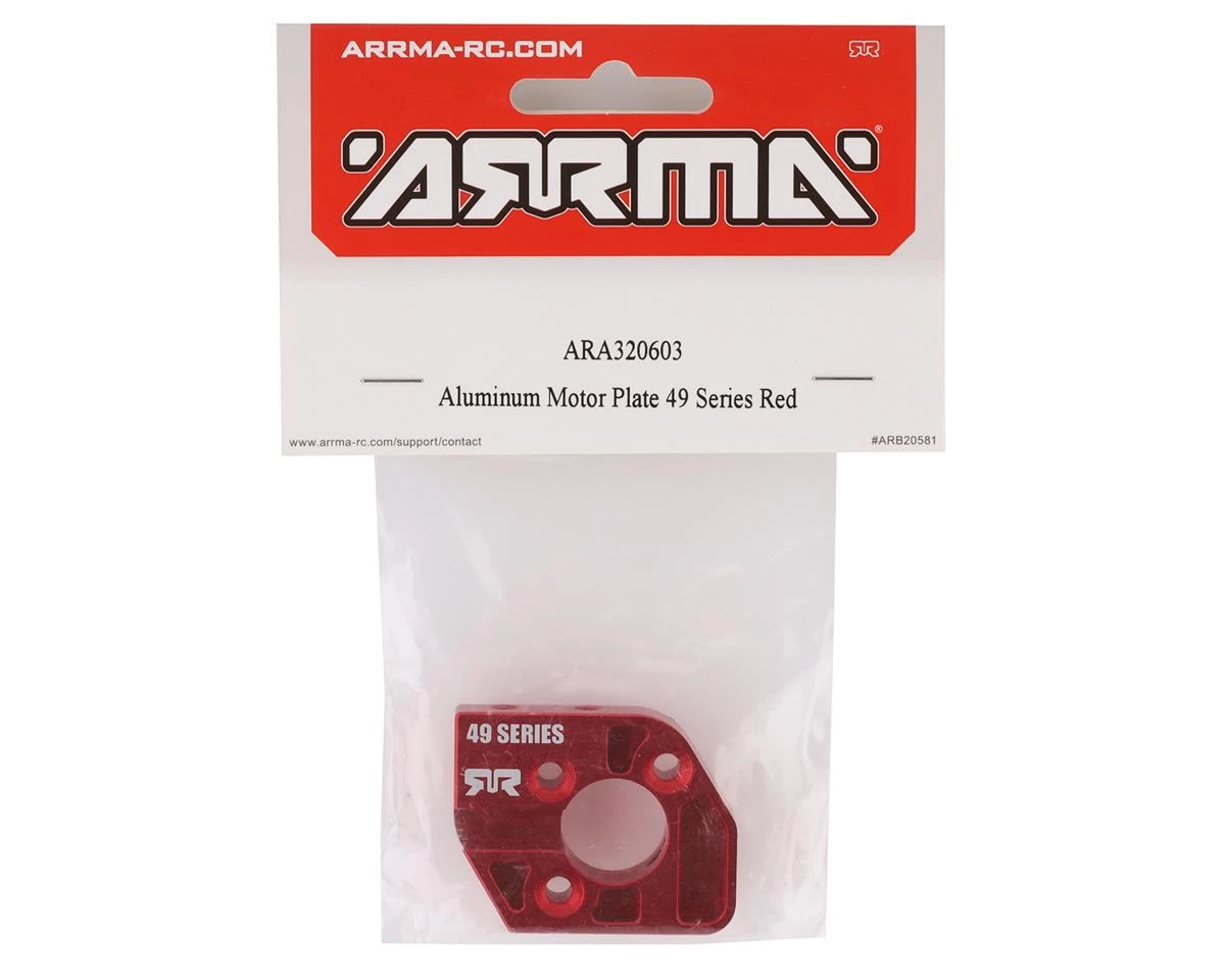 Arrma Aluminum 49 Series Motor Plate (Red) 4 Arrma Aluminum 49 Series Motor Plate (Red) - Image 2