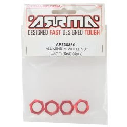 Arrma 17mm Aluminium Wheel Nut (Red) (4) -Arrma Sales 2022 ara330360 1