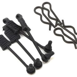 Arrma 1/8 Body Clips w/Rubber Retainers (Black) (4)