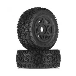 Arrma 6S Glued Dboots Sidewinder Tires & Wheel Set (Black) (2)
