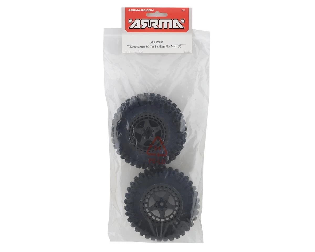 Arrma Dboots 'Fortress SC' Tire Set Glued Gun Metal (2) w/14mm Hex 5 Arrma Dboots 'Fortress SC' Tire Set Glued Gun Metal (2) w/14mm Hex - Image 3