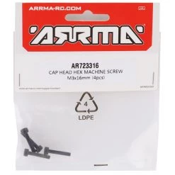 Arrma Cap Head Hex Machine Screw 3x16mm (4) 5 Arrma Cap Head Hex Machine Screw 3x16mm (4) -Arrma Sales 2022 ara723316 1